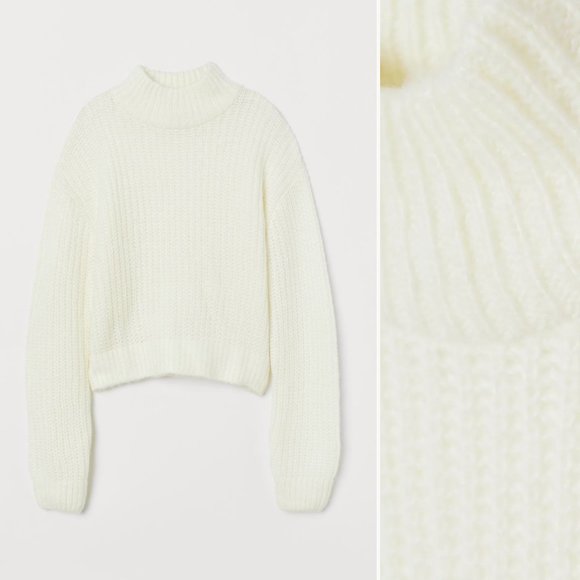 *H&M White Knit Stand-up-collar Sweater - Picture 4 of 7